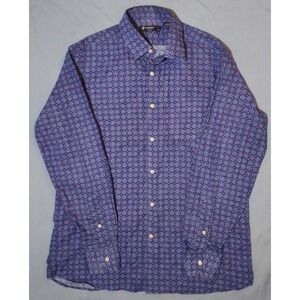 Daniel Cremieux Classics Linen Blend Geometric Button Down L/S Mens Medium